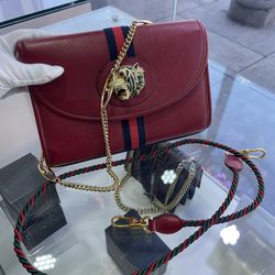 Gucci Web Stripe Rajah Crossbody Bag