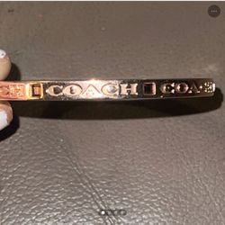 Coach Is Rose Gold Hinged Bangle Bracelet 