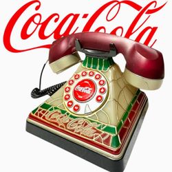 Vintage Retro Coca-Cola Retro Tiffany Stained Glass Style Light Up Phone Ltd Ed.