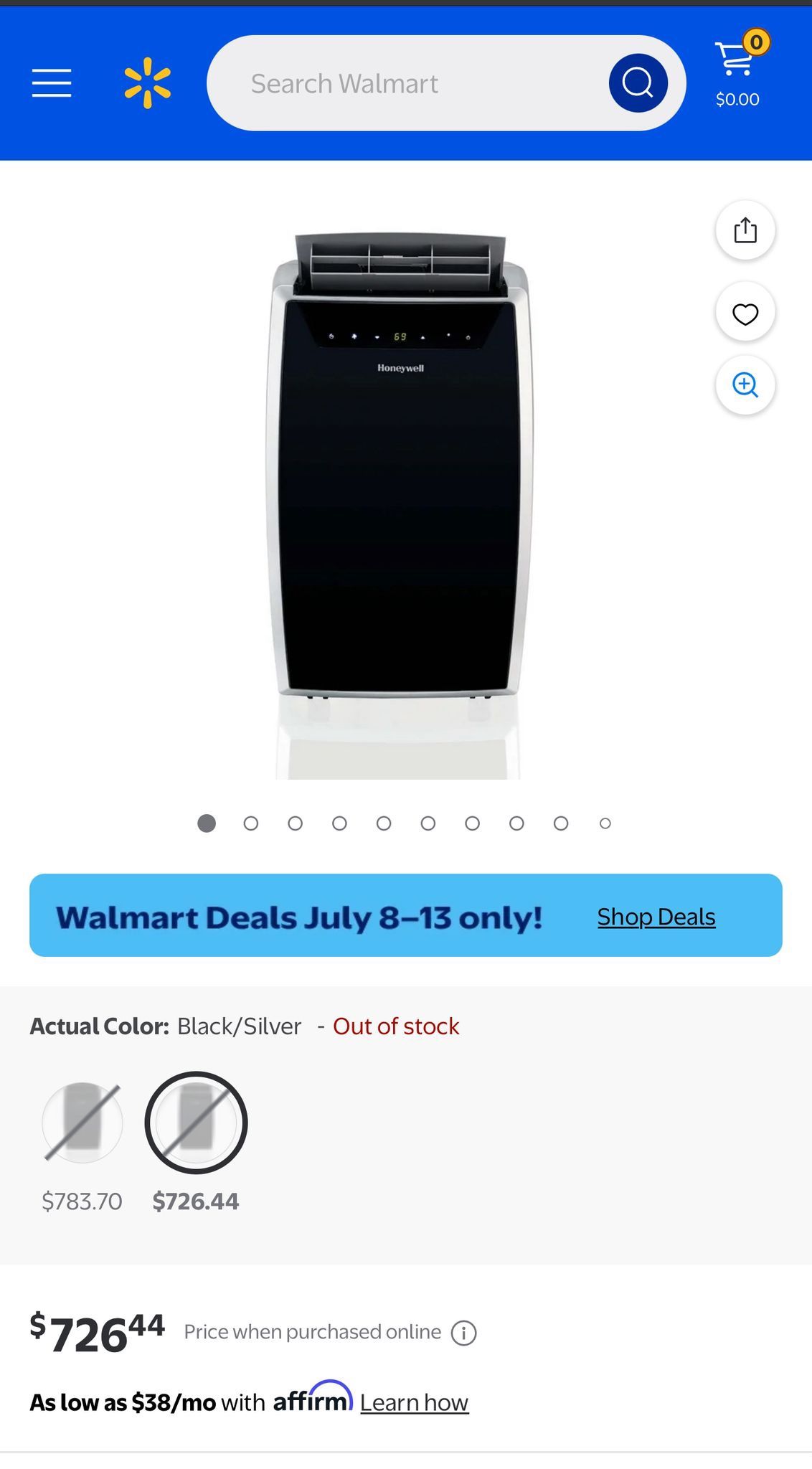 Honeywell 10,000btu Portable air Conditioner 