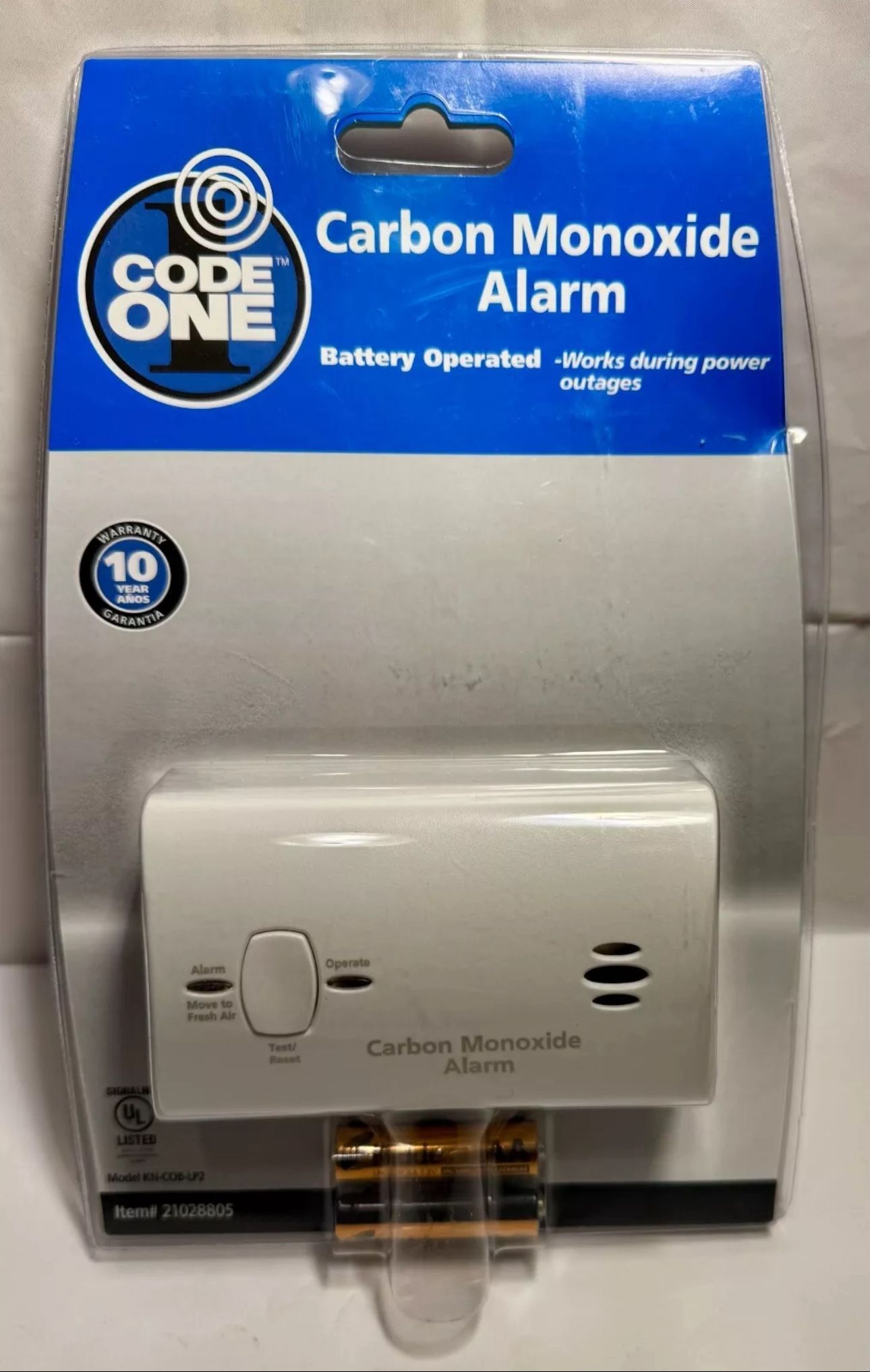 Kidde Battery Operated Carbon Monoxide Life Saving Alarm - White - NEW