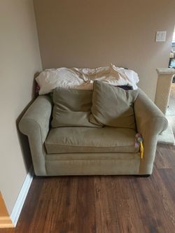 Macy’s sage green loveseat