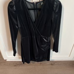 Dark Gray Velvet Dress