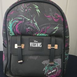 BNWT Wondapop Disney Villains Maleficent Vegan Leather Backpack Black