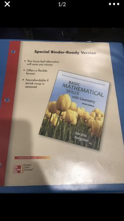 math basic skills with geometry (GOOD CONDITION) BINDER READY