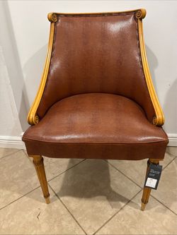 Neoclassical Carved Wood Accent Chair