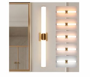 Modern Wall Sconce 30.4 Inch Gold Bathroom Sconces Led Wall Lights with Acrylic Shade Hardwired