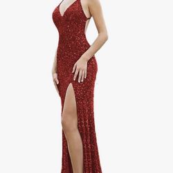 Red Sequins gown (Size 2) *NEVER WORN* xs-s-m