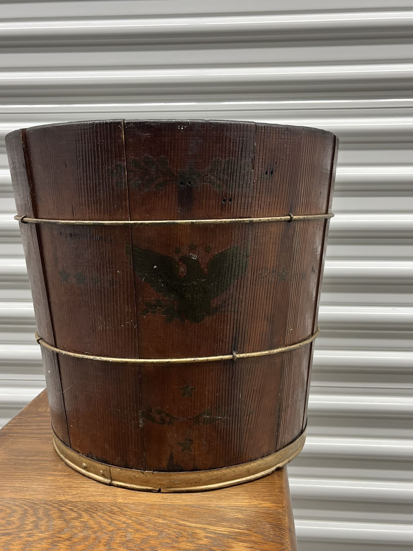 Antique Primitive Wood Barrel