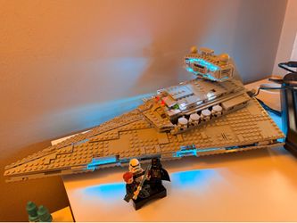 Lego star destroyer with lights installed