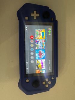 Nintendo Switch Lite with Blue Silicone Case and screen protector