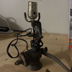 Antique Meat Grinder Lamp