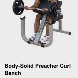 Body Solid Preacher Curl. Heavy Duty Used 