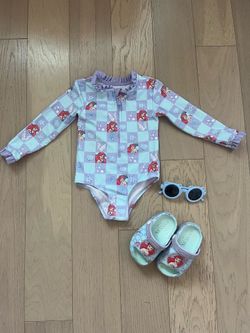 Disney Princess Ariel Swimsuit with Sandals and Sunglasses