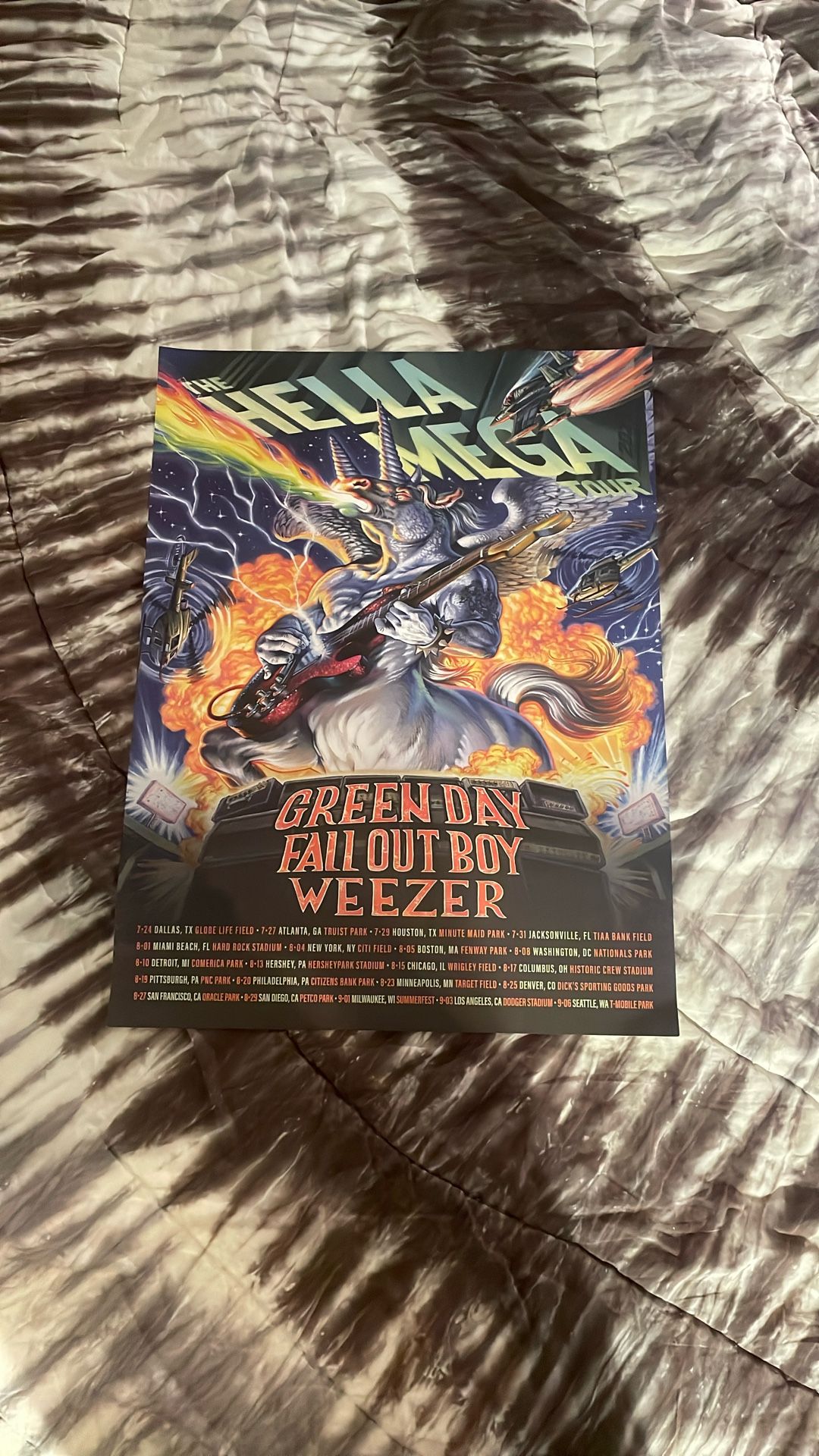 Hella Mega Tour Poster - Greenday, Fall Out Boy, Weezer