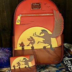 Disney Hercules Loungefly Backpack And Wallet Set 