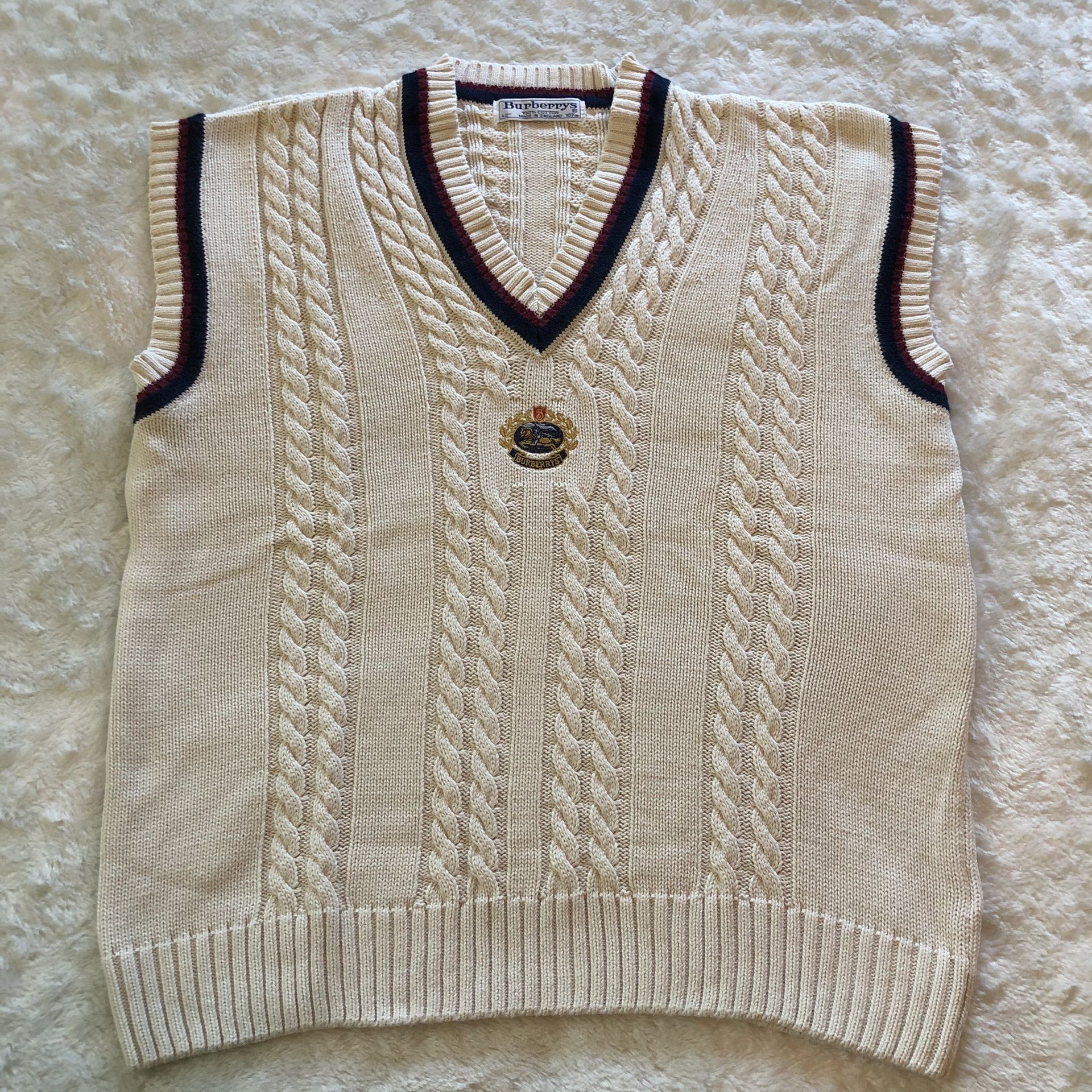 Vintage Burberry Sweater Vest Sz 42 Lrg