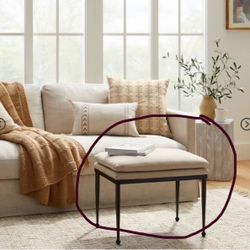 Edgehill Pillow Top Ottoman Metal Leg Threshold black Studio McGee furniture house decor room white