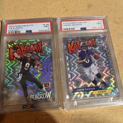 MASSIVE NFL & MLB CARD LOT KABOOMS DOWNTOWNS PSA 10 BRADY MAHOMES MEGATRON JD5 BURROW BATMAN MARVEL