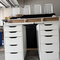Pair of IKEA ALEX Drawer Units — White, Used Condition