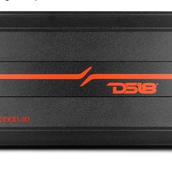 DS18 SXE-3000.4D/BK Car Amplifier Stereo Full-Range Class D 4-Channel 200x4 RMS @4 OHM 3000 Watts - Powerful and Compact Amp for Speakers in Car Audio