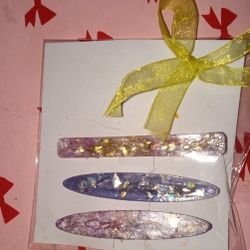 (3 piece "flat" clips set) In Color(S) #glittergang2
