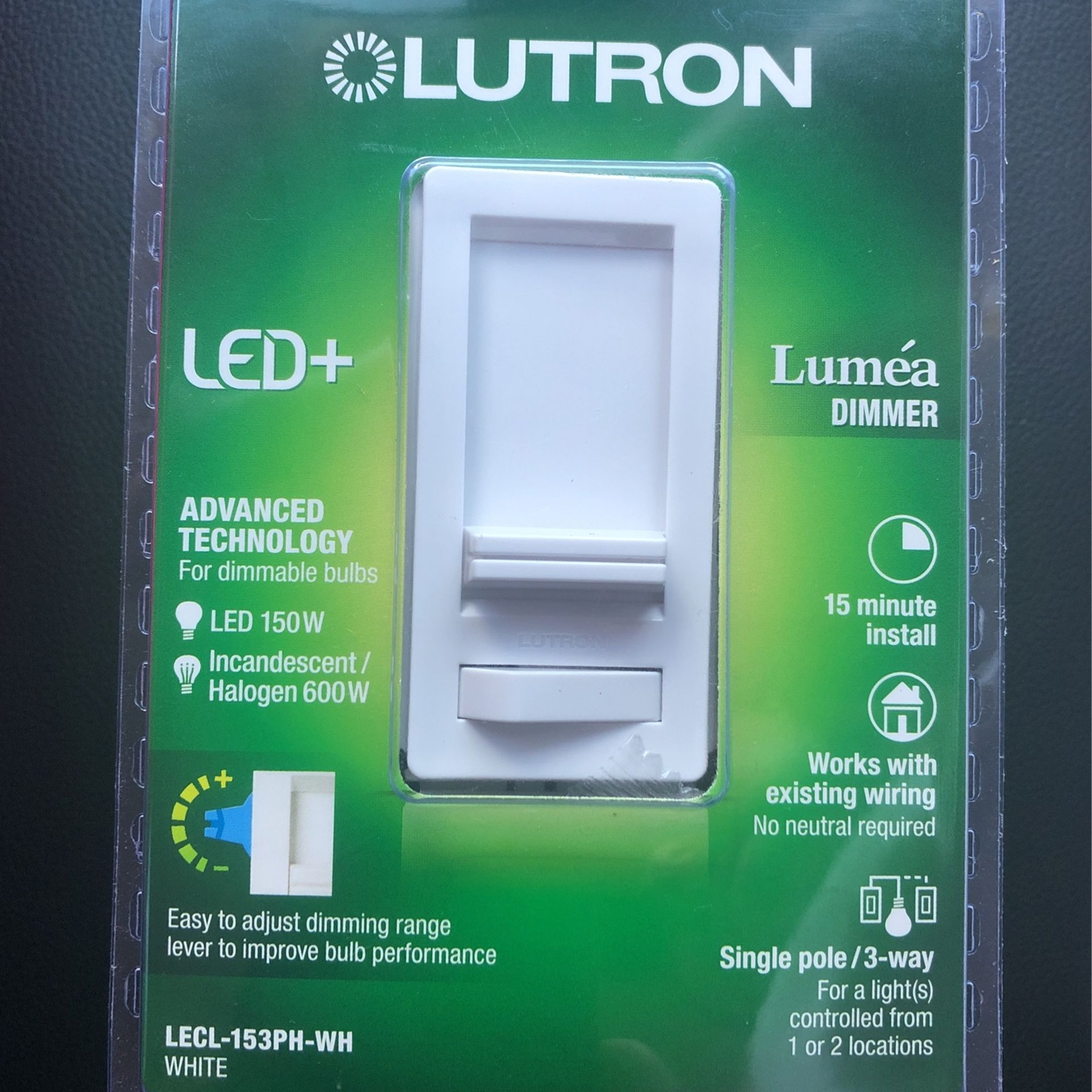 Lutron Lumea Single Pole 3 Way LED Slide Light Dimmer