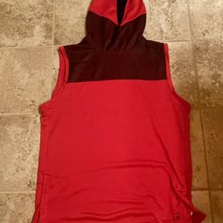 Vintage AND1 Men's XL red Sleeveless Sweatshirt Hoodie Activewear Shirt