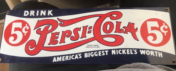 Vintage Pepsi porcelain sign