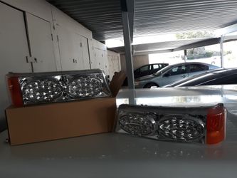 CHEVY SILVERADO CHROME BUMPER LIGHTS PAIR LIKE NEW