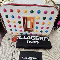 Karl Lagerfeld Paris
Simone Embellished Logo Leather Two Way Camera Bag