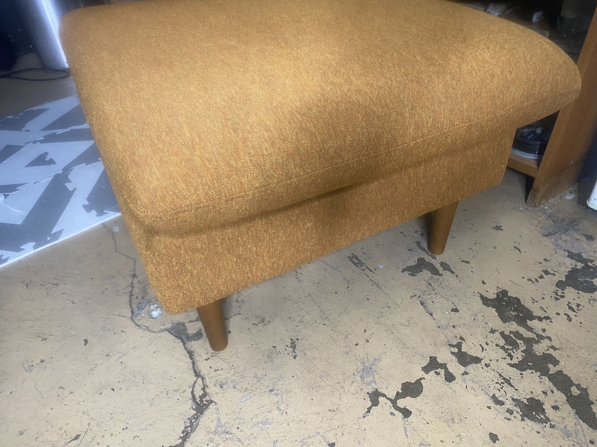 Orange And Wooden Stool