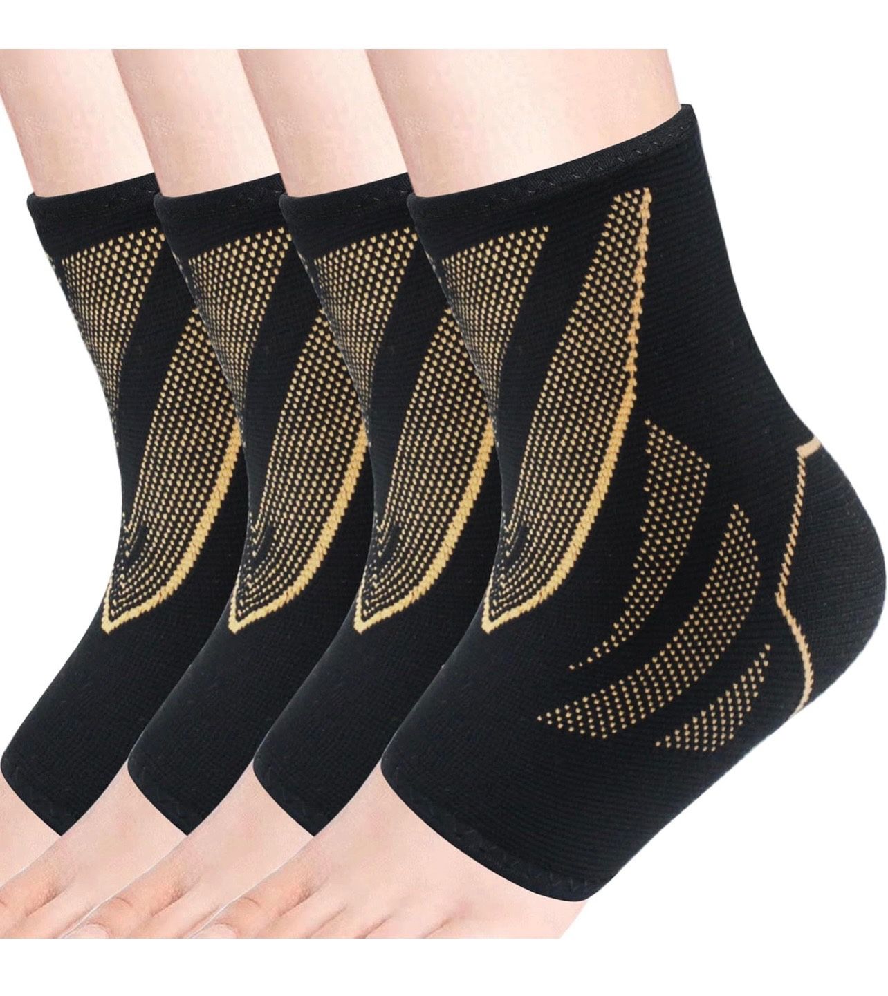 BRAND NEW 2 Pairs Ankle Brace Size Large Ankle Foot Compression Sleeve Support Brace Compression Socks