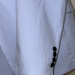 Sky blue men’s stand collar with suit