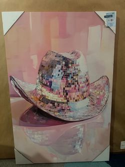 Disco Cowboy Hat Canvas Wall Art