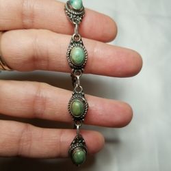 Vintage STERLING SILVER TURQUOISE BRACELET