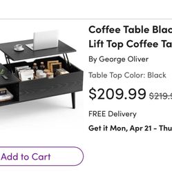 Lift Top Coffee Table 