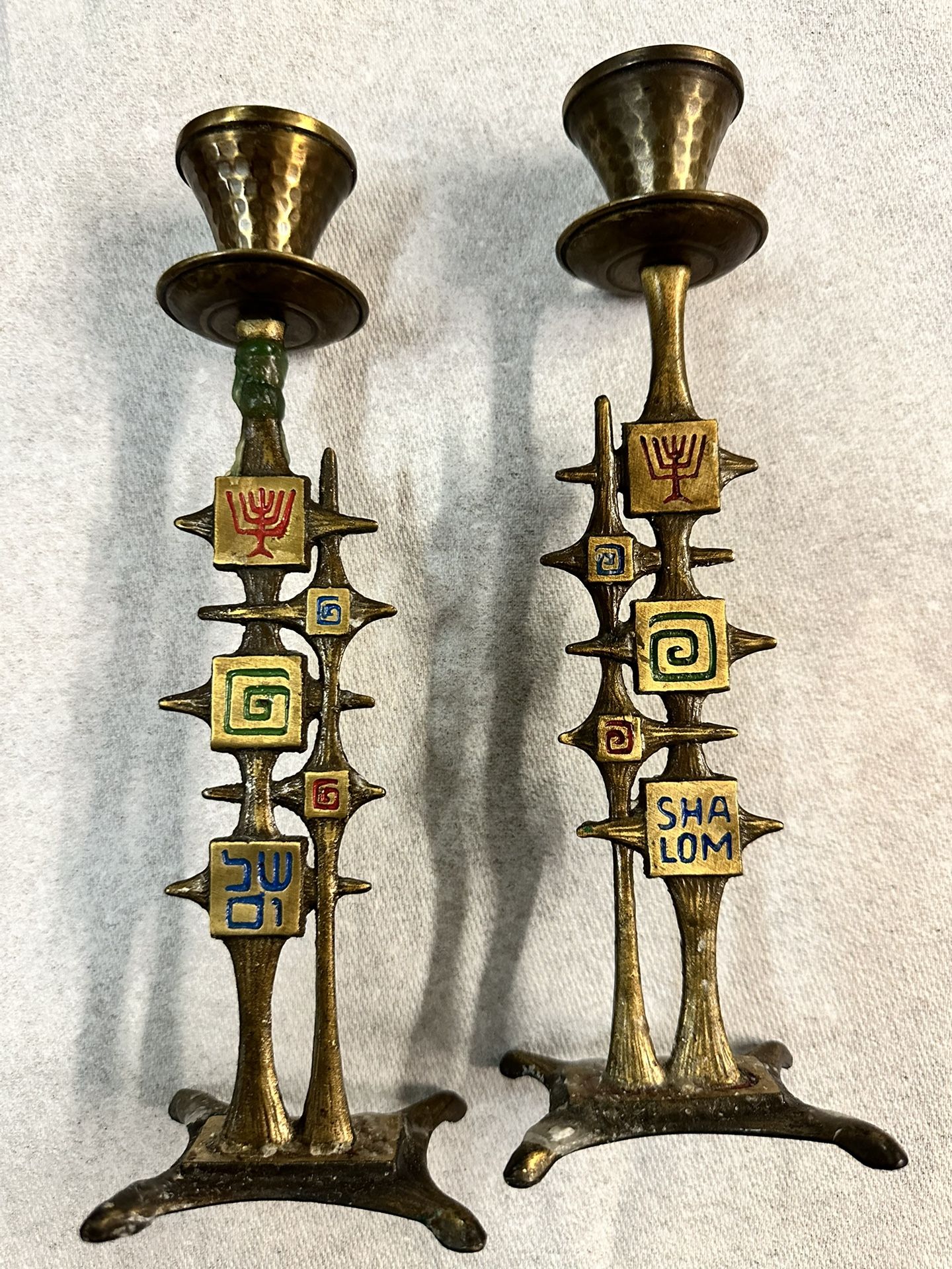 Set Of 2 Vintage Dayagi Shabbat candlestick holder
