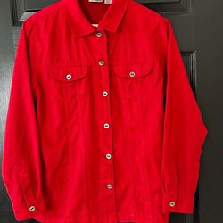 Chico's Women’s Button Down Shirt - Red - Size 1