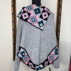 Vintage Alpaca Sweater poncho Made In Peru