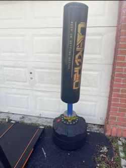 Punching bag with match gloves