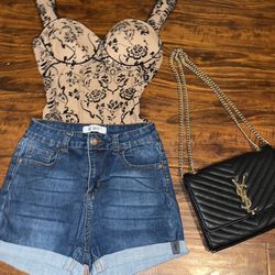 Nude Floral Body Suit