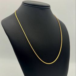 Jewelry 14k solid yellow gold Wave style 21” chain necklace 1.85 width