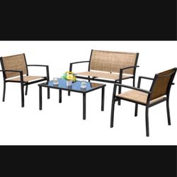 4 Pieces Patio Furniture Set 