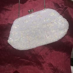 Vintage Beaded Clutch With Removable Chain Strap