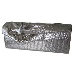 Party clutch bag woman Silver