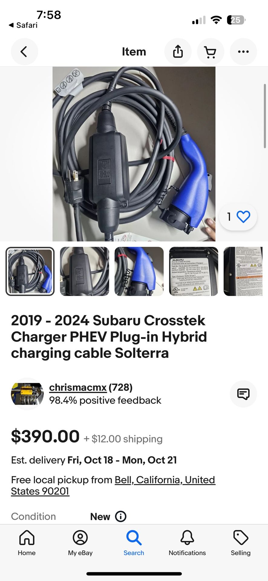 Subaru Electric Charger