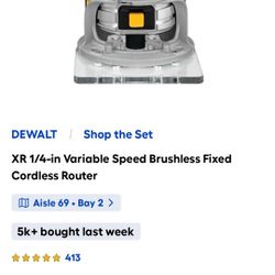 Dewalt 20v Xr 1/4 Router Brand New (Tool Only)