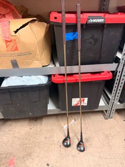 Vintage Wood Golf Clubs Set of 2