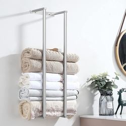 Towel Racks for Bathroom, Towel Holder for Bathroom Wall, 304 Stainless Steel Towel Rack Wall Mounted for Storing Towels, Robes, Bathroom Towel Rack w